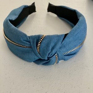 Denim medium wash topknot headband